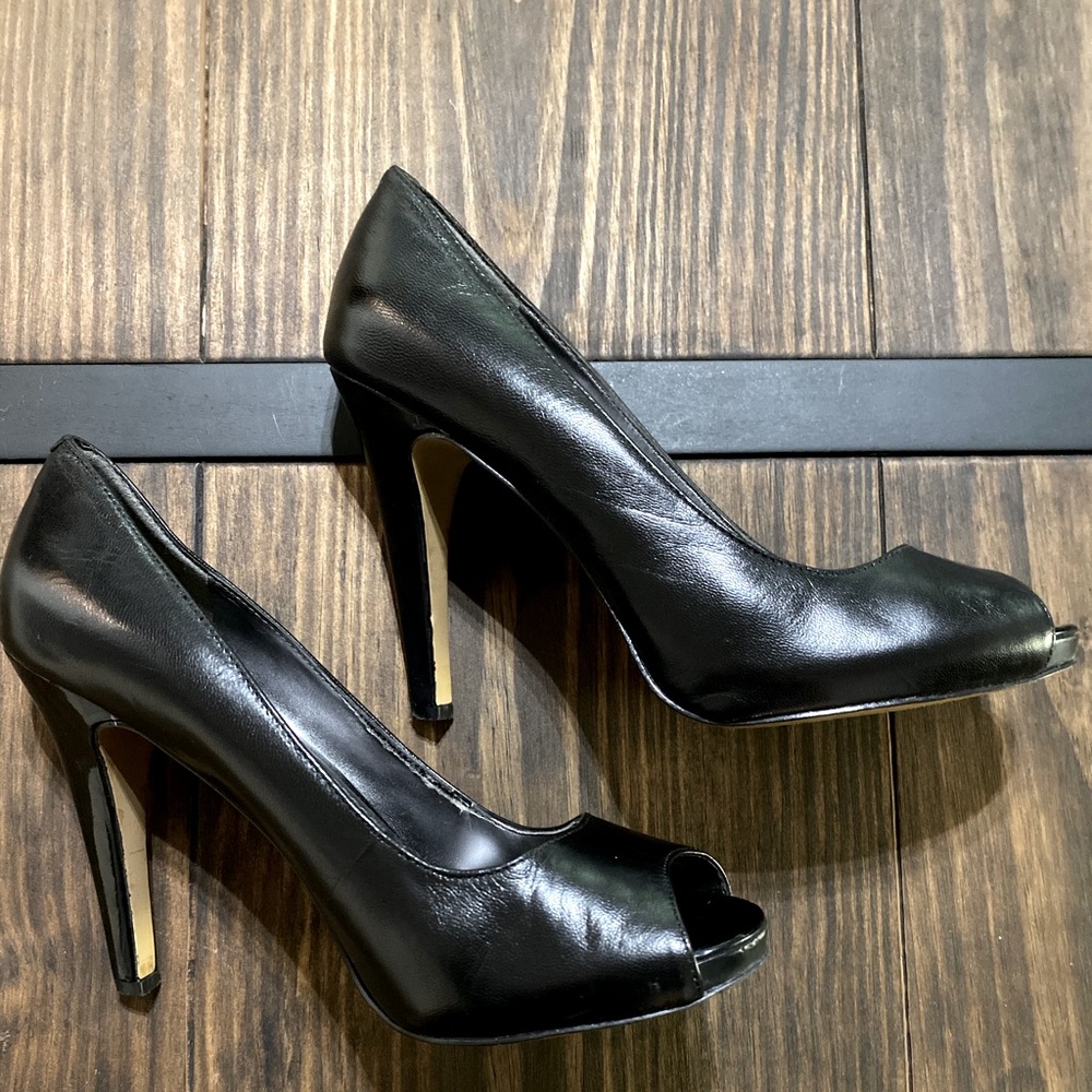 The ‘Classic Black Leather Heel’, 4 inch